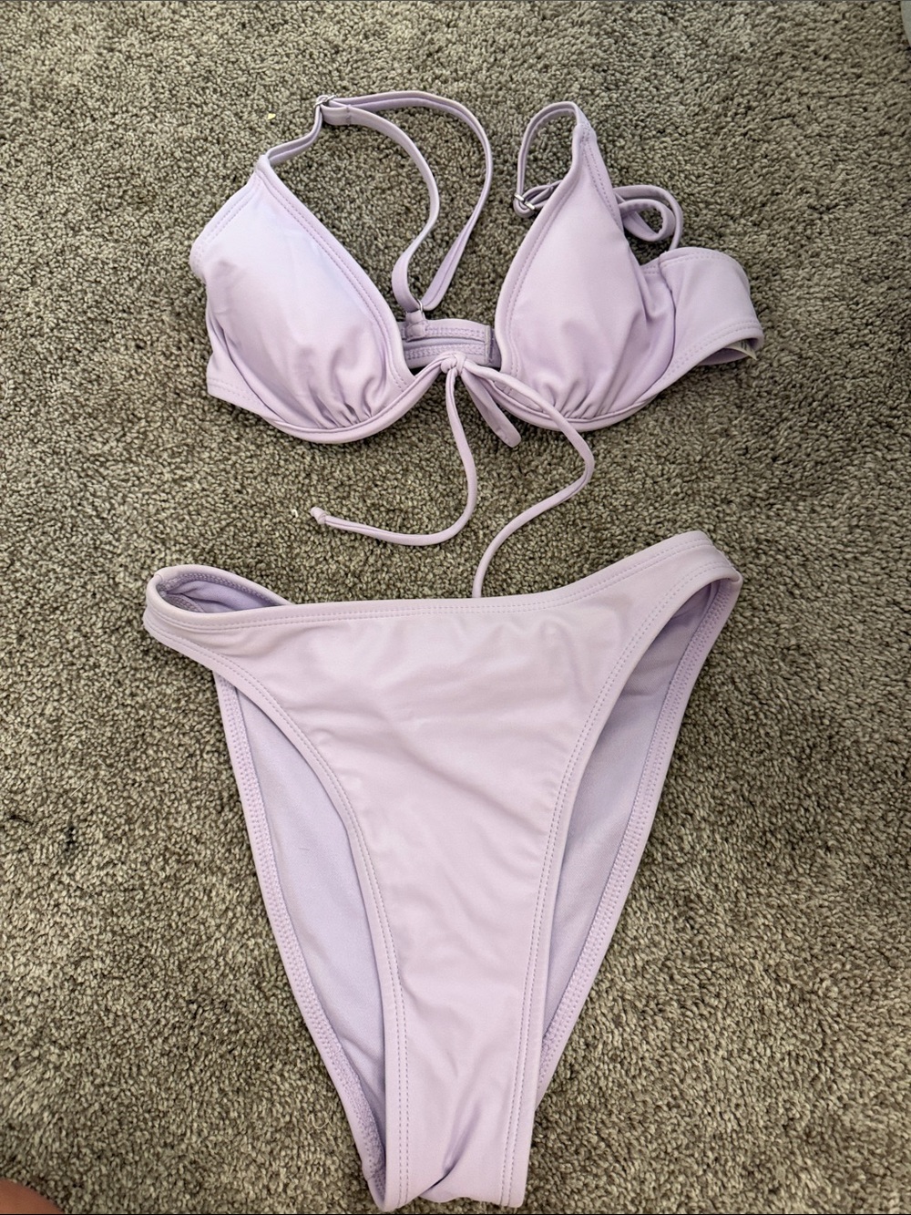 Lilac Tie-Front Women's Bikini Set